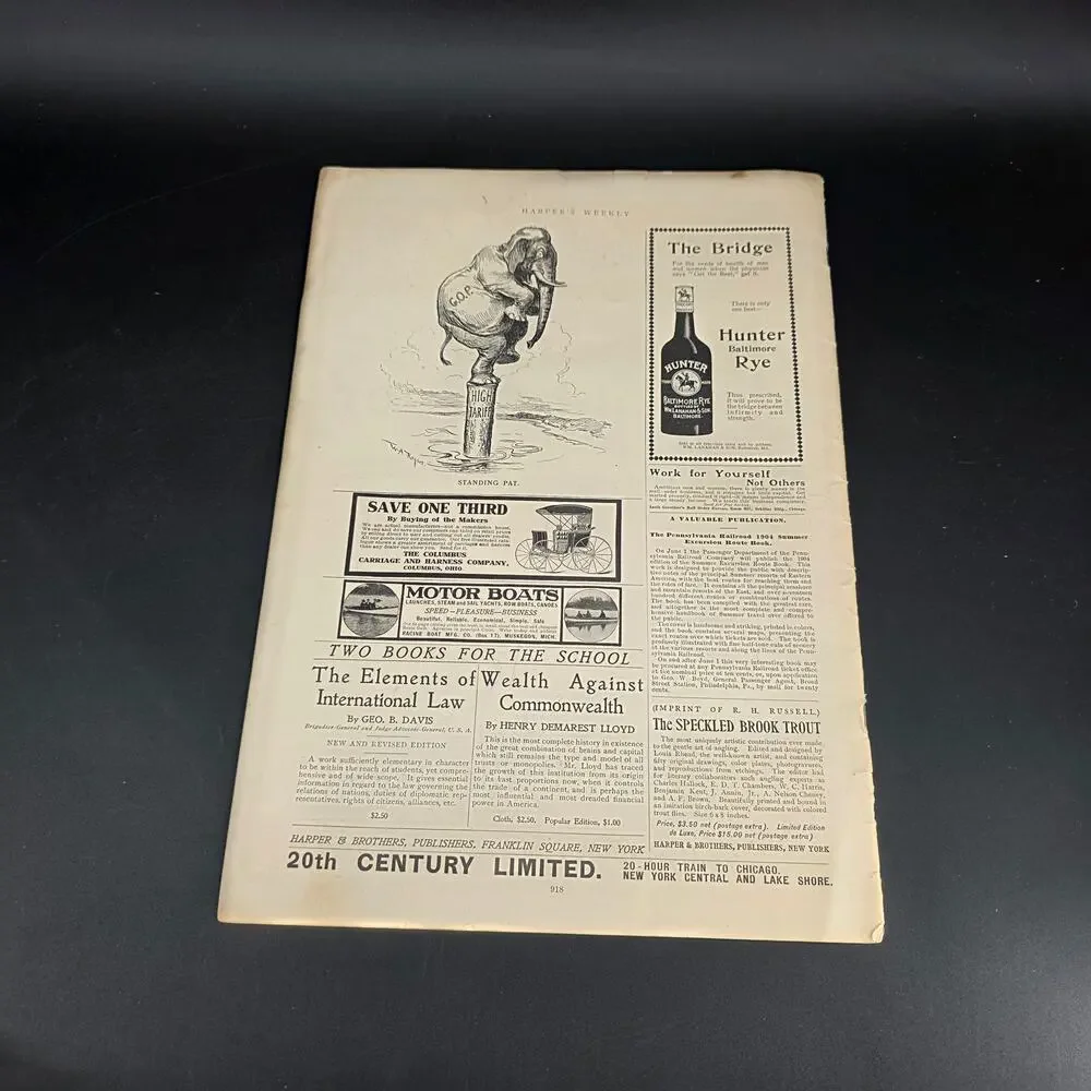 Harper's Weekly June 11 1904 Political Cartoon He Wants Them Both W.A. Rogers